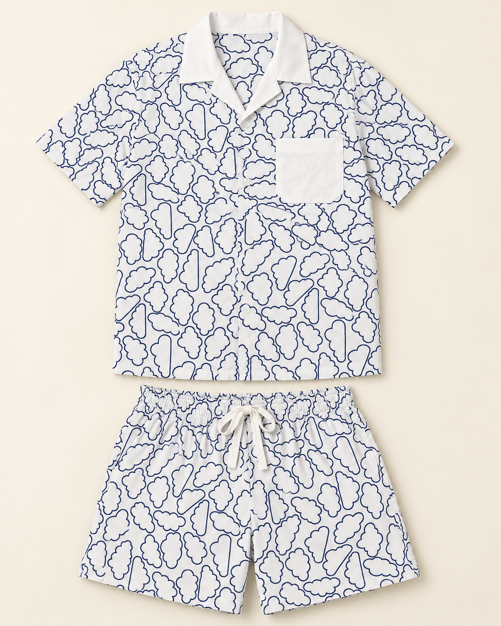 Relaxed Clouds Shirt & Shorts Set